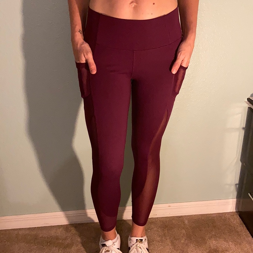 Mesh sides full length leggings